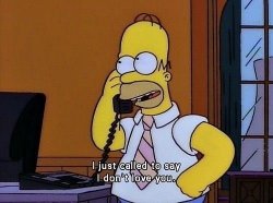 Homer Simpson : just called to say I don't love you Meme Template
