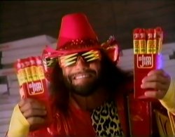 Macho Man Randy Savage with Slim Jims Meme Template