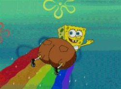 spongebob fat butt rainbow Meme Template