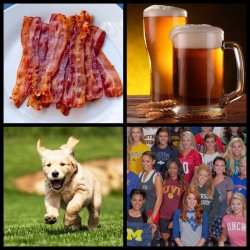 Bacon beer dogs women Meme Template