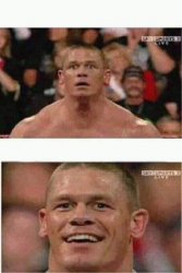 John Cena asustado/feliz Meme Template