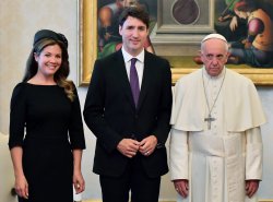 The Pope and Trudeau Meme Template