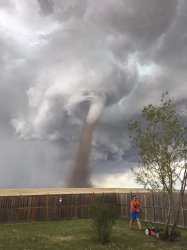 Tornado Lawn Mowing Man Meme Template