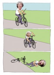 Theresa May bicycle Meme Template