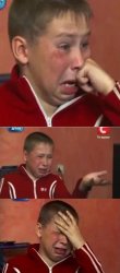crying ukrainian kid 3 panel Meme Template