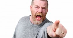angry man shouting and pointing Meme Template