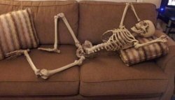 Skeleton on couch Meme Template