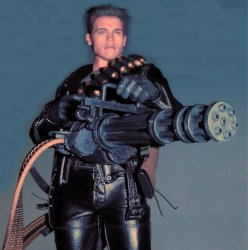 Schwarzenegger Gatling gun machine gun Meme Template