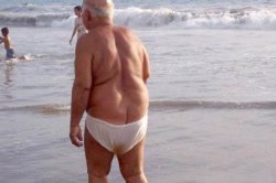 Old man underwear swim Meme Template