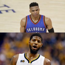 Westbrook Paul George salty Meme Template