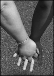 Hand holding interracial couple Meme Template