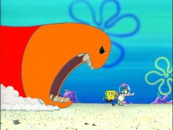 SpongeBob, Sandy and the (Rainbow) Worm Meme Template