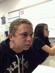 Trying to Hold a Fart Next to a Cute Girl in Class Meme Template