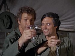 Trapper John and Hawkeye drink salute Meme Template