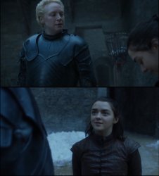 Game of thrones Arya and Brienne Meme Template