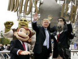 Trump Shrek Curious George Frankenstein's Monster Meme Template