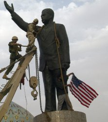 Saddam Statue Meme Template