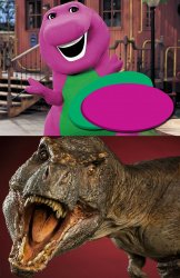 barney t-rex Meme Template