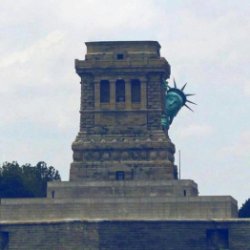 Statue of Liberty Hiding Meme Template
