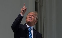 Donald Trump looking at eclipse Meme Template
