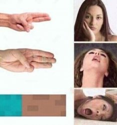 Ahegao fingers Meme Template