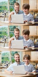 Dad and son computer Meme Template