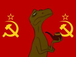 Commie Raptor Meme Template
