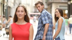 man looking at other woman clean Meme Template