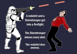 stormtrooper vs. red shirt Meme Template