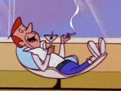 George Jetson relaxing Meme Template