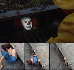 Pennywise Girl Sewer Meme Template