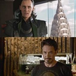 Loki and tony stark Meme Template