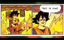 Dragon Ball this is fine  Meme Template