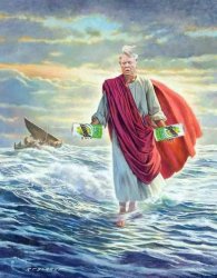 trump walks on water Meme Template