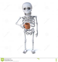skeleton drinking tea Meme Template