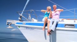 Old couple on boat Meme Template