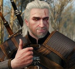 Geralt of Riviera thumbs up Meme Template