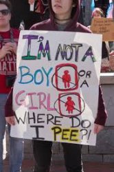 Transgender restroom protest Meme Template