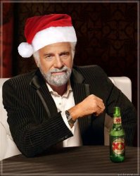 most interesting man in a Santa hat Meme Template