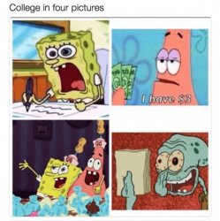 college in four pictures Meme Template