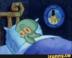 Squidward In Bed Meme Template