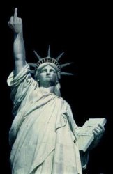 Statue of Liberty flipping off Meme Template