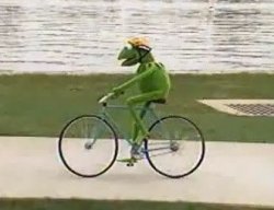 Kermit Bike - Left Meme Template