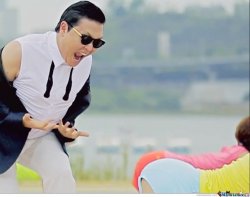 PSY angry with two women showing off their booties Meme Template