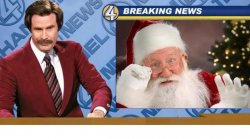 Ron Burgandy news about Santa Meme Template