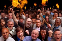 pitchforks torches rolling pin angry crowd Meme Template