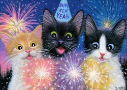 kitty new year party Meme Template