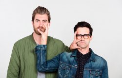 rhett and link face touch Meme Template