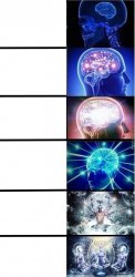 Expanding Brain x6 Meme Template