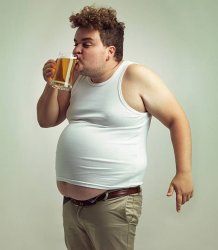 fat guy drinking Meme Template